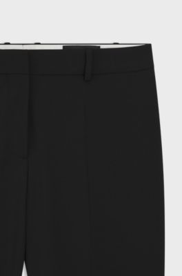 Regular-fit trousers in Italian-made virgin wool, Black
