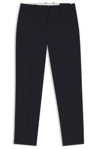 Pantaloni regular fit in lana vergine italiana, Blu scuro