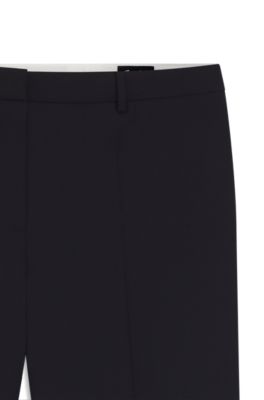 Regular-fit trousers in Italian-made virgin wool, Dark Blue