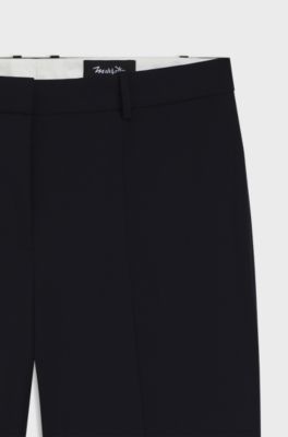 Regular-fit trousers in Italian-made virgin wool, Dark Blue