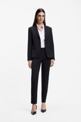 Regular-fit broek van in Itali&euml; vervaardigde scheerwol, Donkerblauw