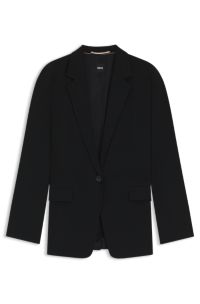 BOSS - Regular-Fit Blazer aus knitterfreiem Krepp