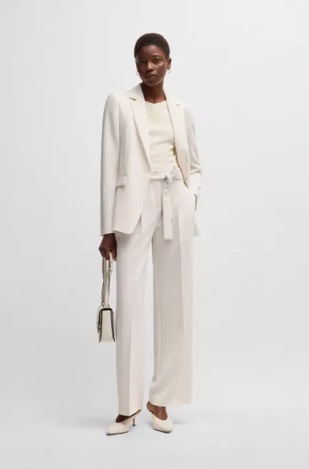 Regular-fit jacket in crease-resistant crepe