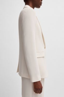 Veste Regular en cr&ecirc;pe infroissable, Blanc