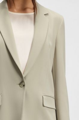Giacca regular fit in cr&ecirc;pe antipiega, Beige chiaro