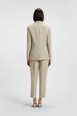 Giacca regular fit in cr&ecirc;pe antipiega, Beige chiaro
