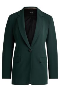 BOSS - Regular-Fit Blazer aus knitterfreiem Krepp