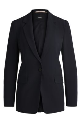 BOSS - Regular-Fit Blazer aus knitterfreiem Krepp