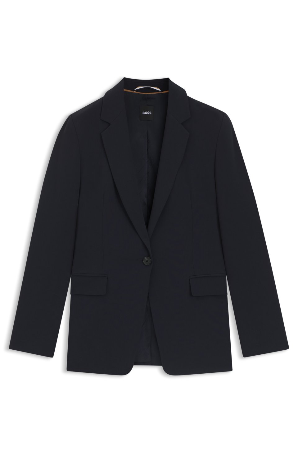 Regular-fit jacket in crease-resistant crepe