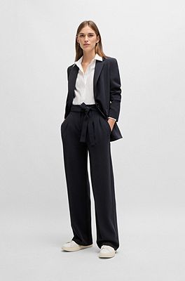 BOSS - Regular-Fit Blazer aus knitterfreiem Krepp