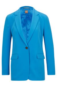 BOSS - Regular-Fit Blazer aus knitterfreiem Krepp 