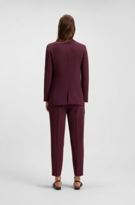 Veste Regular en cr&ecirc;pe infroissable, Violet fonc&eacute;