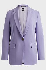 Regular-fit jacket in crease-resistant crepe, Light Purple