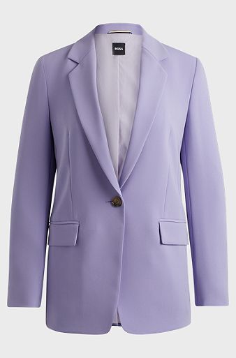 Regular-fit jacket in crease-resistant crepe, Light Purple