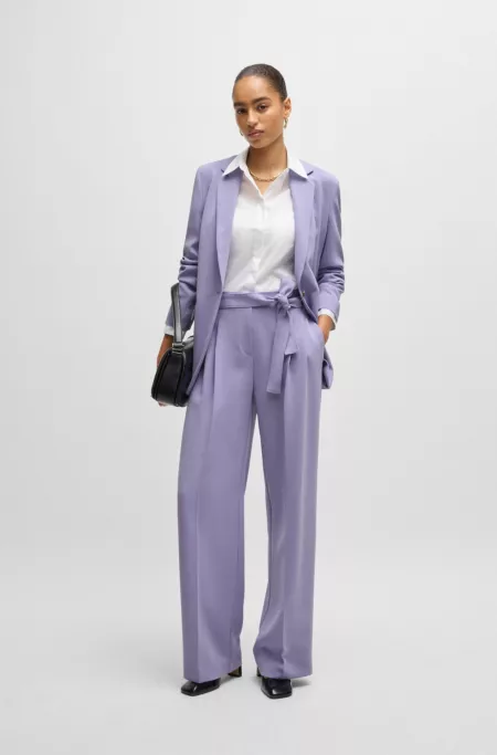Regular-fit jacket in crease-resistant crepe