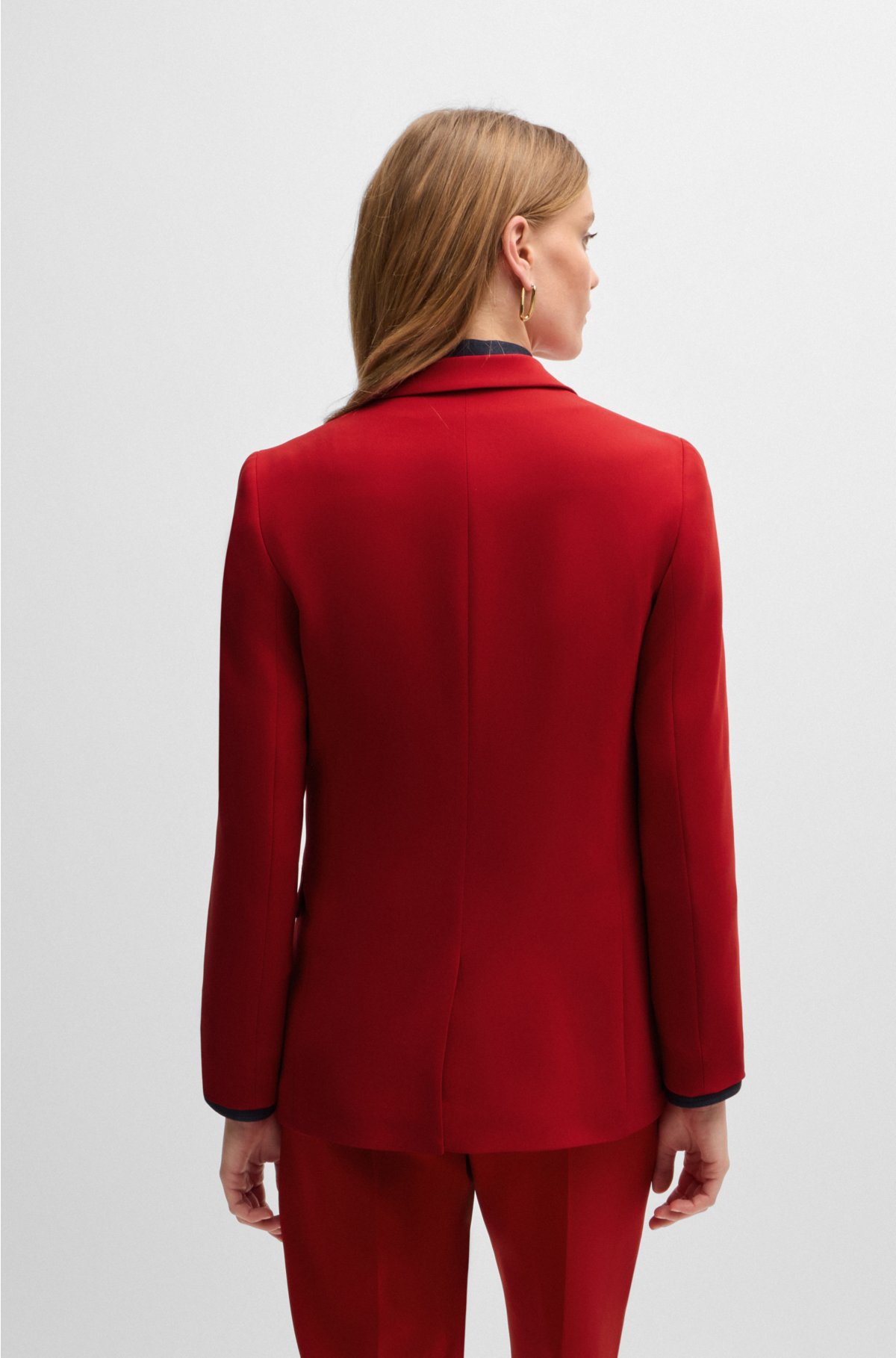Regular-fit jacket in crease-resistant crepe, Red