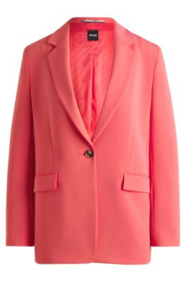 レギュラーフィットジャケット クリースレジスタントクレープ, ダークピンク