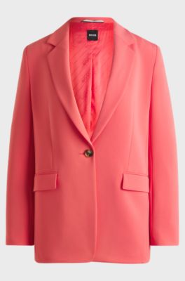 Regular-fit jacket in crease-resistant crepe, Dark pink