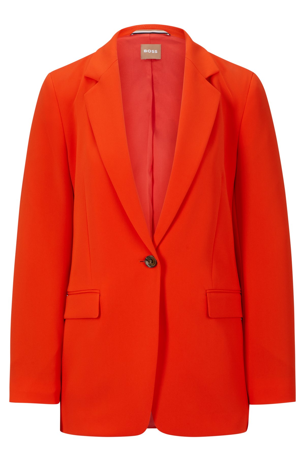 BOSS - Regular-fit jacket in crease-resistant crepe