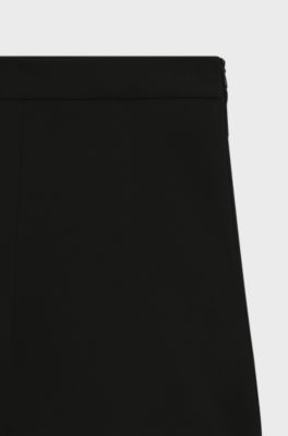 Regular-Fit Hose aus Stretch-Gewebe mit konischem Beinverlauf, Schwarz