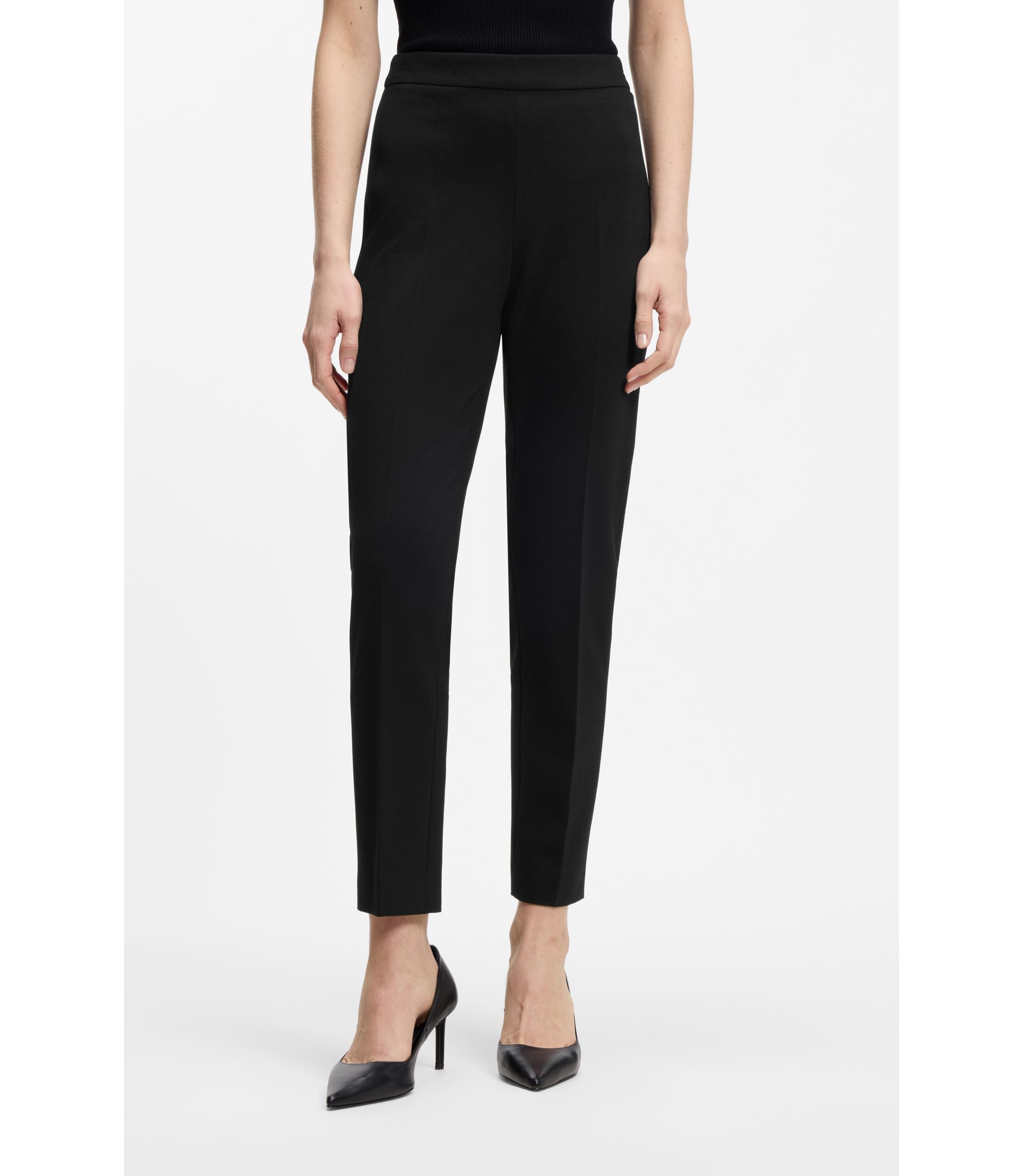 Regular-Fit Hose aus Stretch-Gewebe mit konischem Beinverlauf