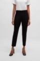 Regular-fit trousers with a tapered leg, Black