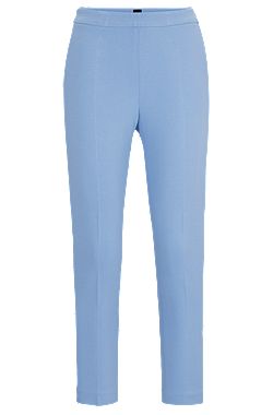 Regular-fit trousers in stretch fabric with tapered leg