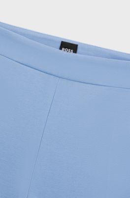 Regular-fit trousers in stretch fabric with tapered leg, Blue