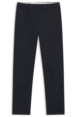 Hugo Boss Regular-fit Trousers In Stretch-cotton Twill In Blue