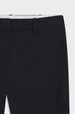 Regular-fit trousers in stretch-cotton twill, Dark Blue