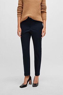 BOSS - Regular-fit trousers in stretch-cotton twill