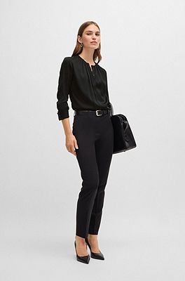 Ruched store neck blouse