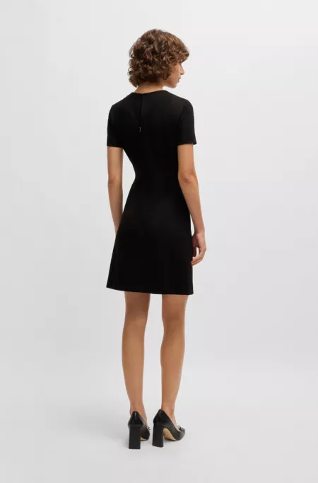 Slim-fit crew-neck dress in stretch fabric
