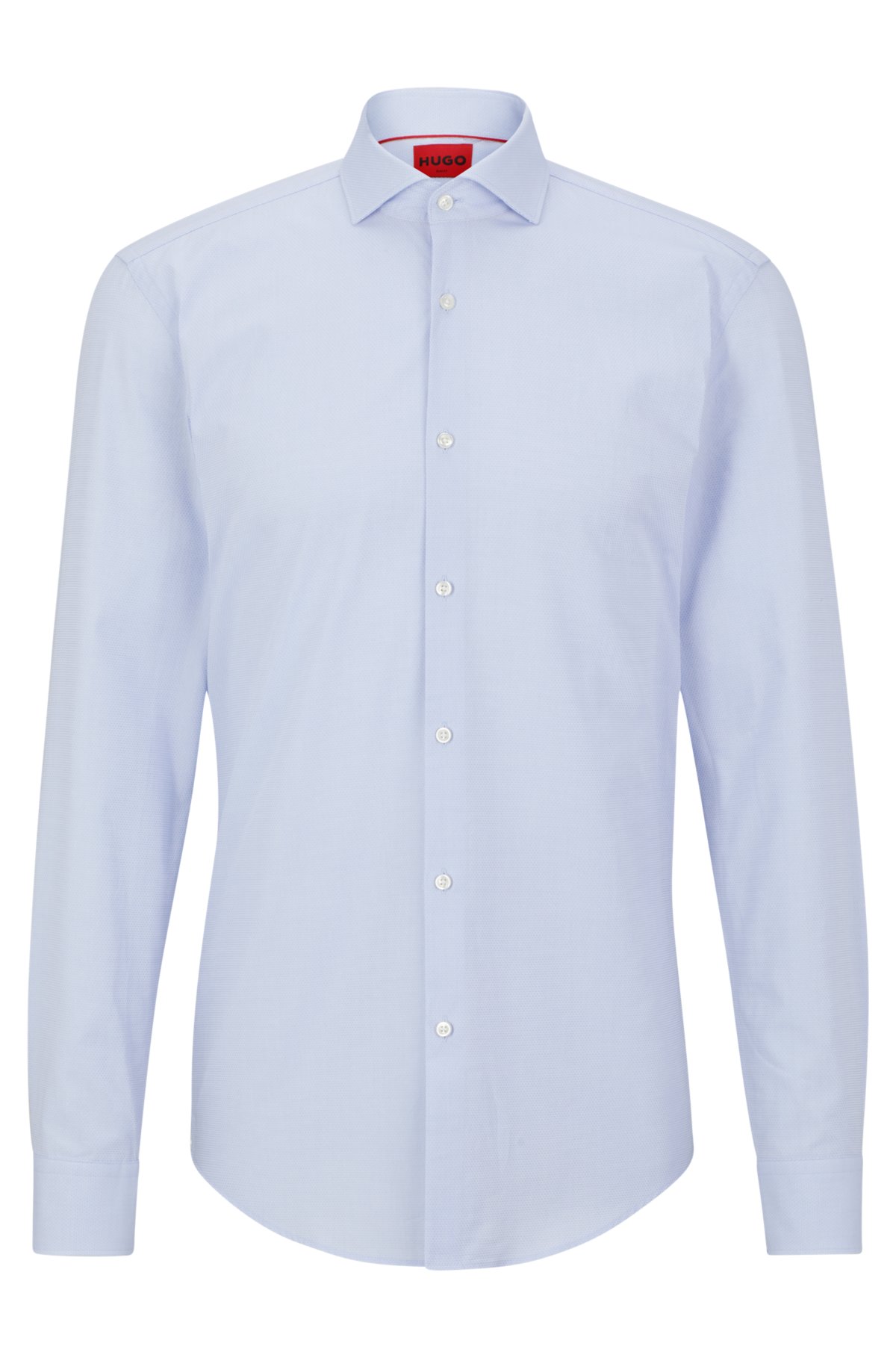 Philadelphia waarschijnlijkheid vers HUGO - Slim-fit shirt in structured cotton poplin