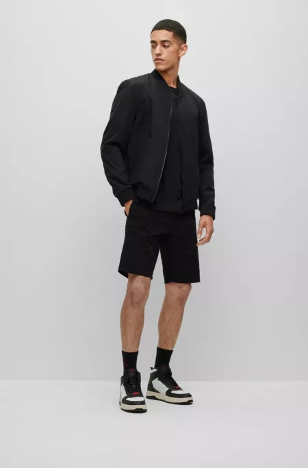 Packable slim-fit jacket with red lining