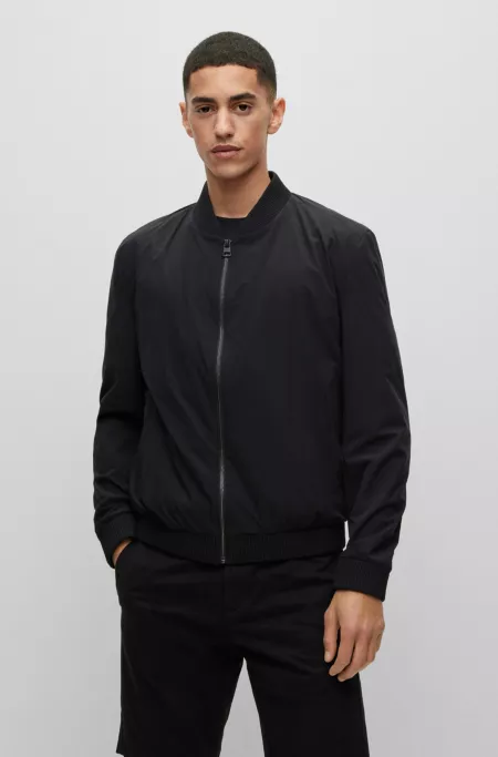 Packable slim-fit jacket with red lining