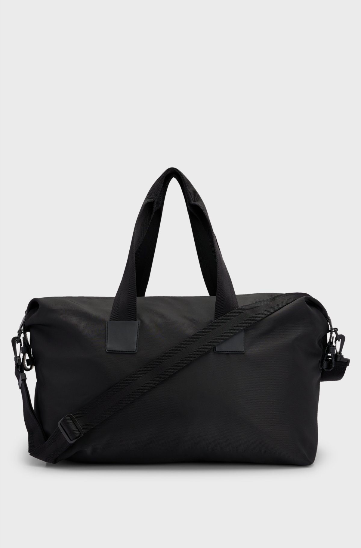 Logo holdall in patterned fabric, Black
