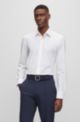 Slim-fit overhemd van hoogwaardige stretchjersey, Wit