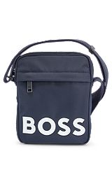 Structured-material reporter bag with contrast logo, Dark Blue