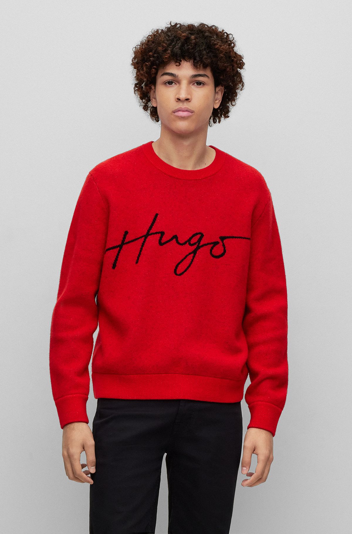 BOSS - Relaxed-fit monogram sweatshirt in French terry