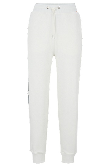 BOSS 博斯装饰性反光徽标装饰棉混纺运动裤,  118_Open White