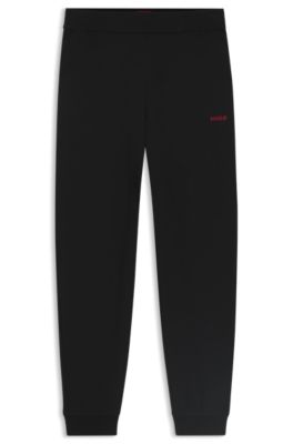 Logo-print tracksuit bottoms in stretch modal and cotton, Black