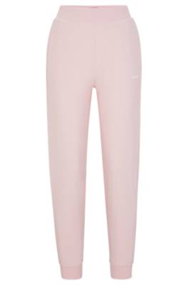Hugo Boss Relaxed-fit Tracksuit Bottoms With Contrast Logo In Pink