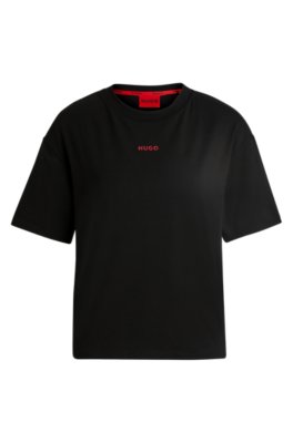 T-shirt Relaxed en jersey doux à logo contrastant