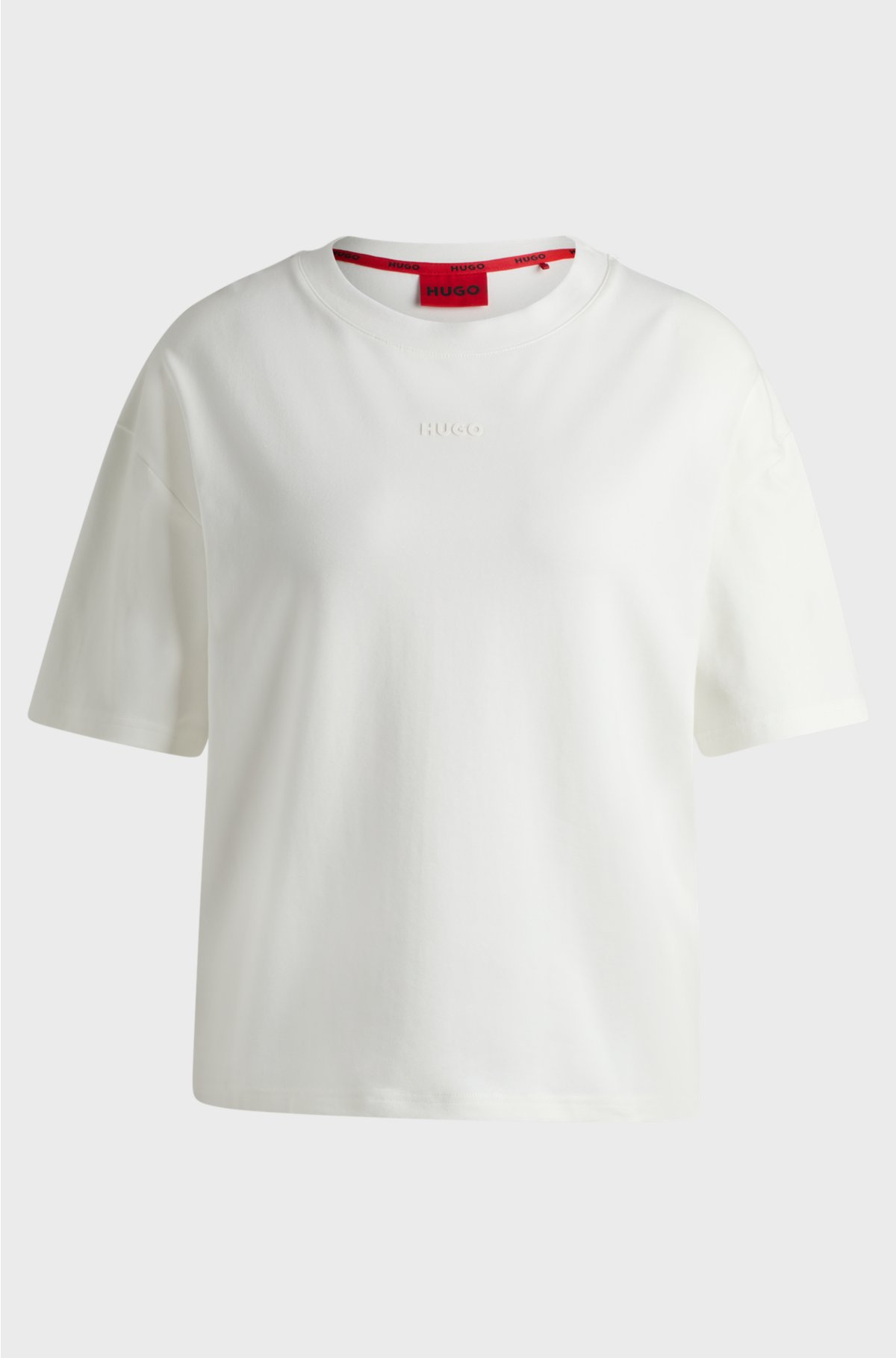 Relaxed-fit T-shirt with silicone-printed logo, White