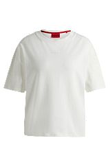 Relaxed-fit T-shirt with silicone-printed logo, White