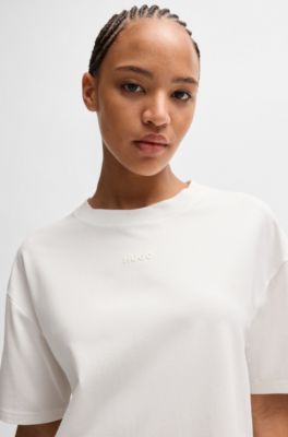 Relaxed-fit T-shirt in soft jersey with contrast logo, White