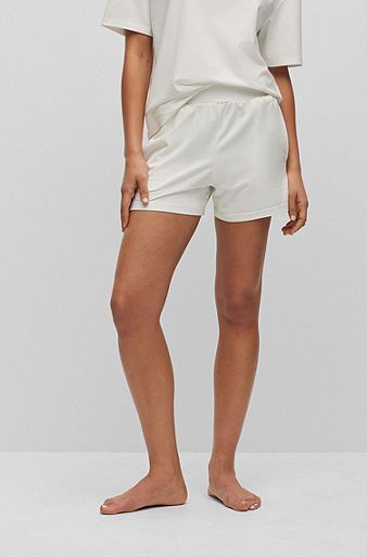 Relaxed-Fit Shorts mit Logo-Print aus Silikon, Weiß