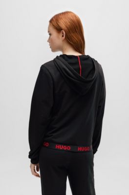 HUGO - レギュラーフィット ジップアップフーディ ロゴウエストバンド
