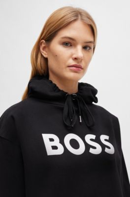 BOSS Cottonblend hoodie with contrast logo